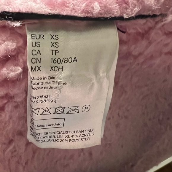 Kenzo Black and Pink Shearling Leather Jacket - Picture 8 of 8